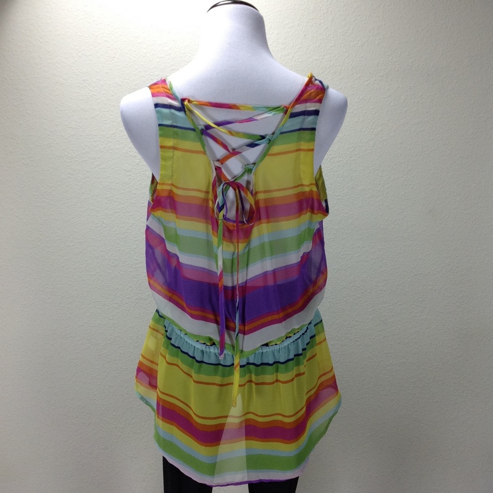 No Boundaries Rainbow Sleeveless Lace Up B… - Picture 4 of 7